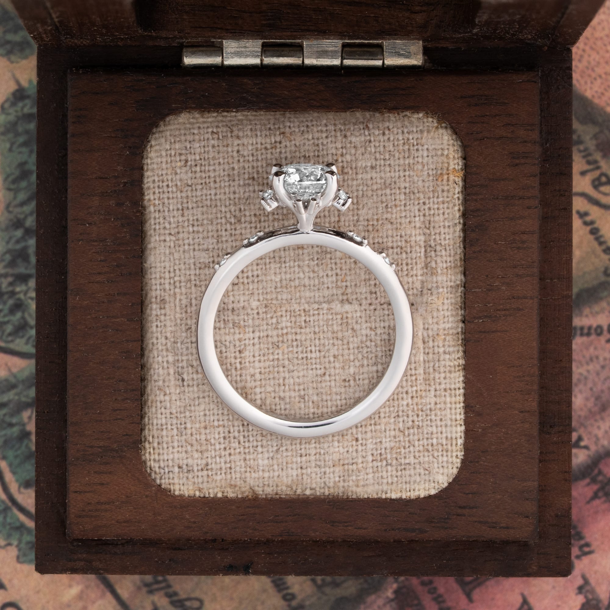 Round lab grown diamond ring in platinum — 4