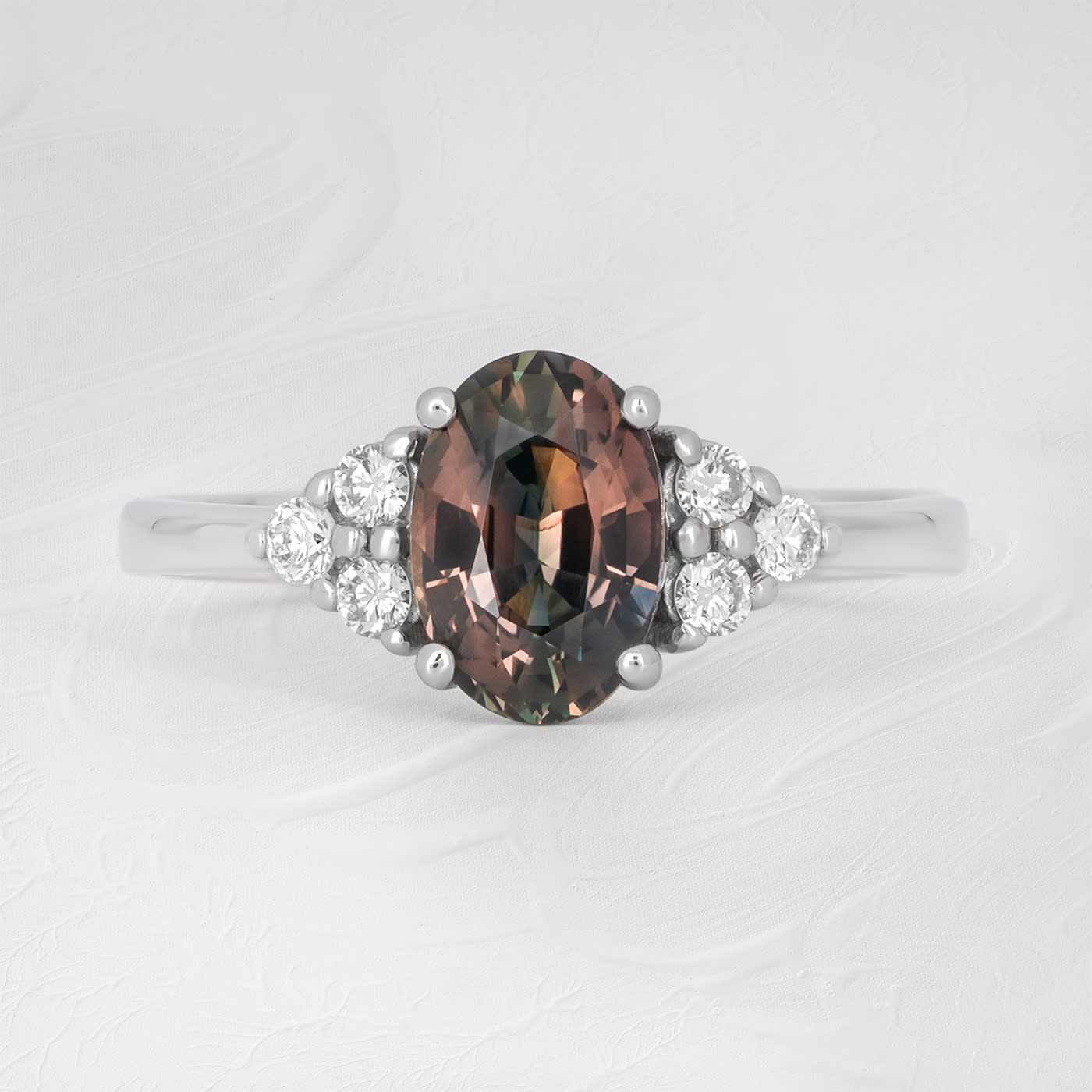 Unique parti sapphire and diamond ring — 3