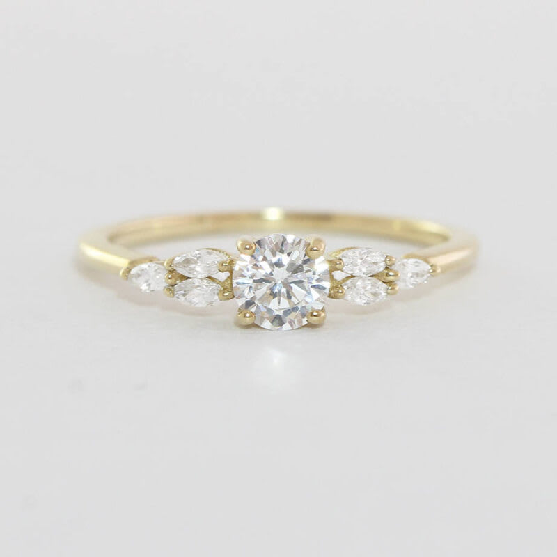 Moissanite and marquise Diamond engagement ring  — 1