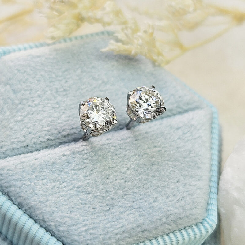 Lab grown diamond stud earrings in 14ct white gold — 3
