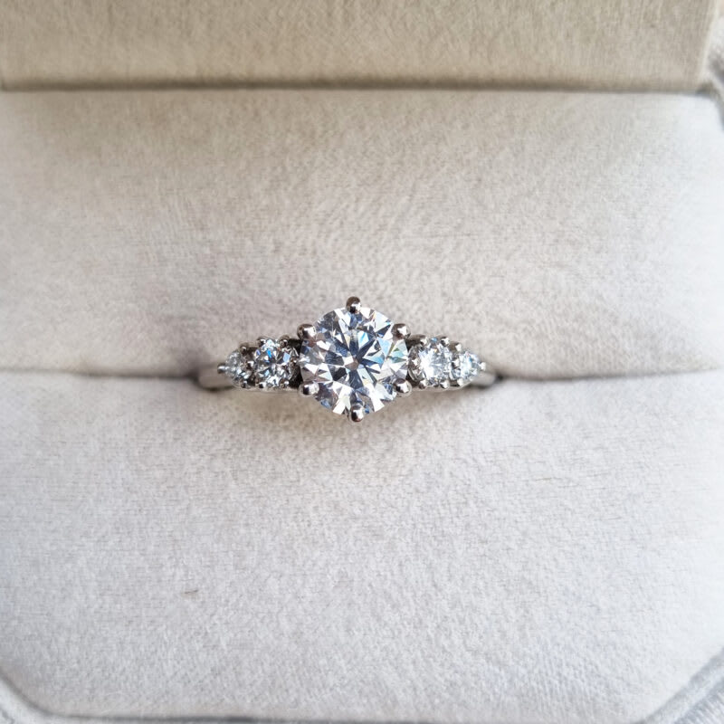Round lab grown diamond 5 stone ring