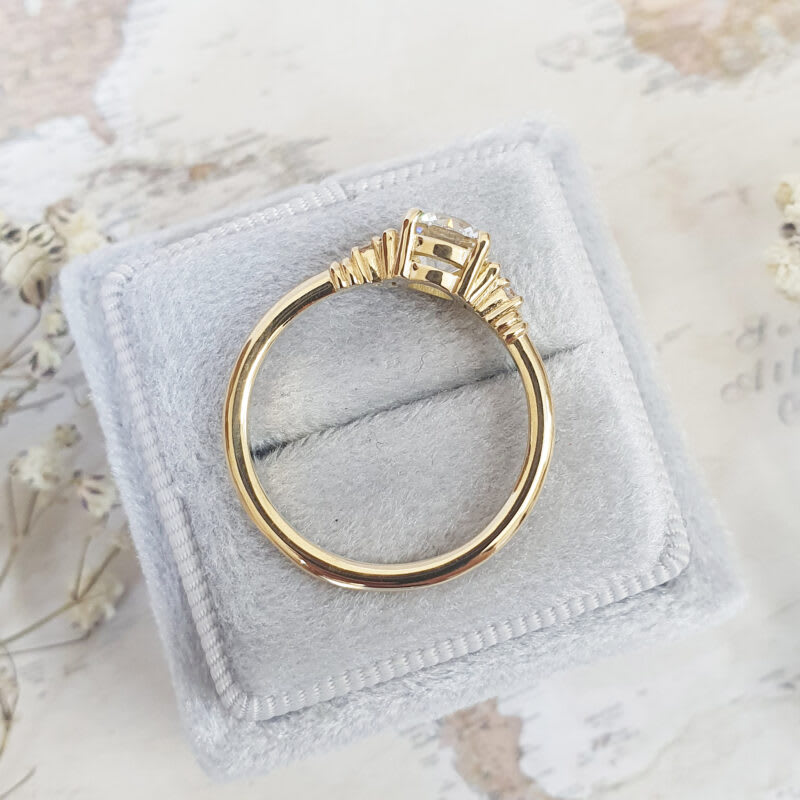 Art deco inspired lab grown diamond engagement ring — 4