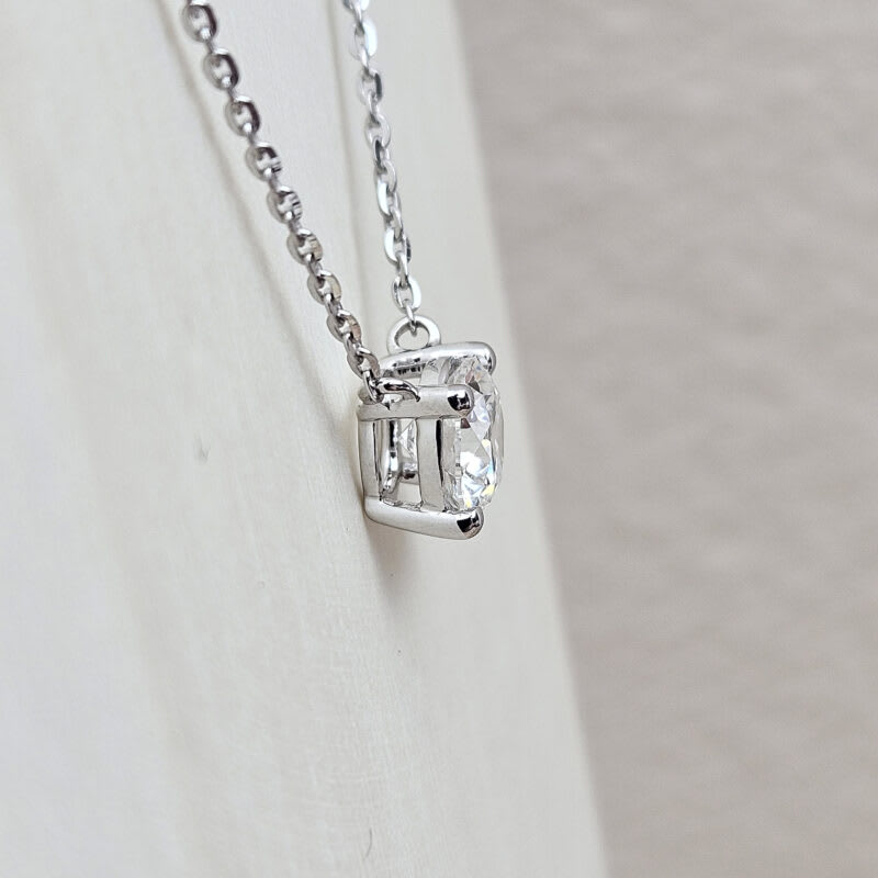 Lab grown diamond necklace in 14ct white gold — 4