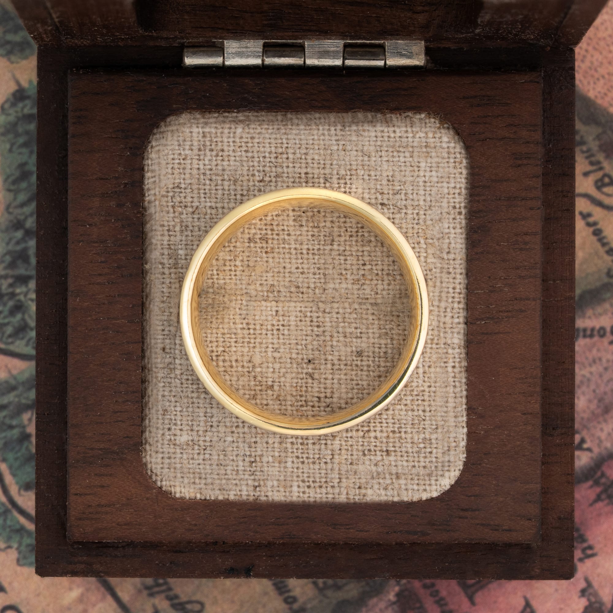 Two tone grooved wedding band  — 3