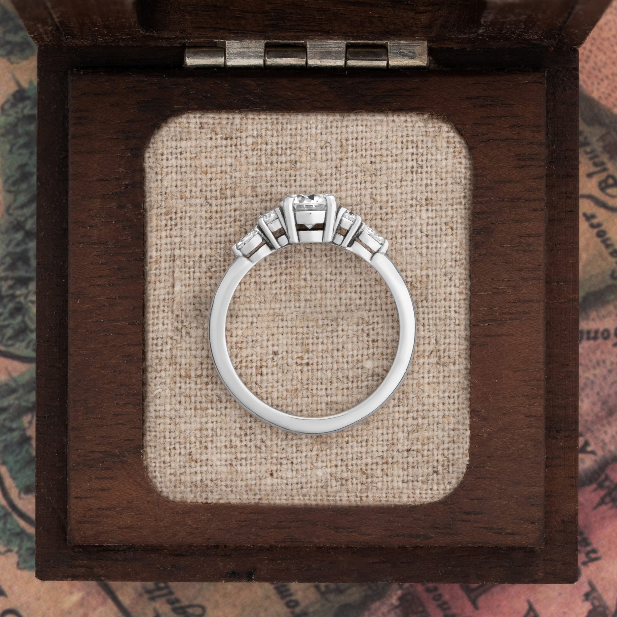 'Arlet' Lab grown diamond engagement ring handmade platinum — 3