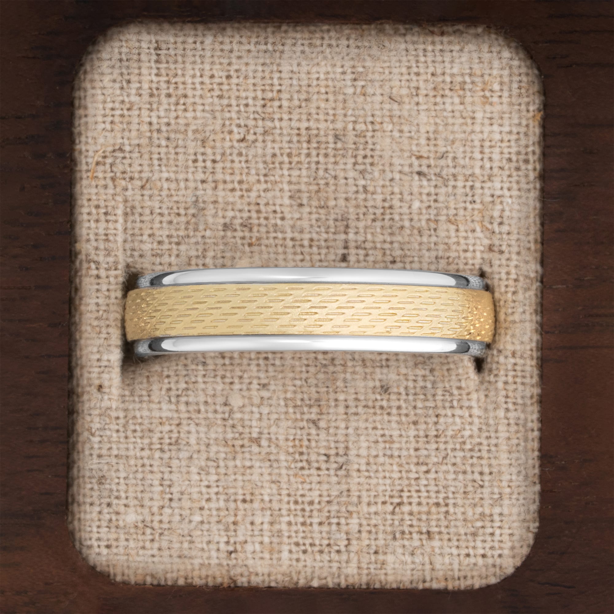 Two tone wedding band  - alternate view