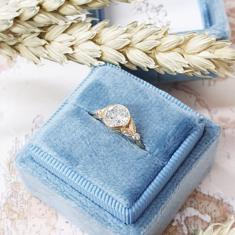 Floral inspired lab grown diamond engagement ring — 5