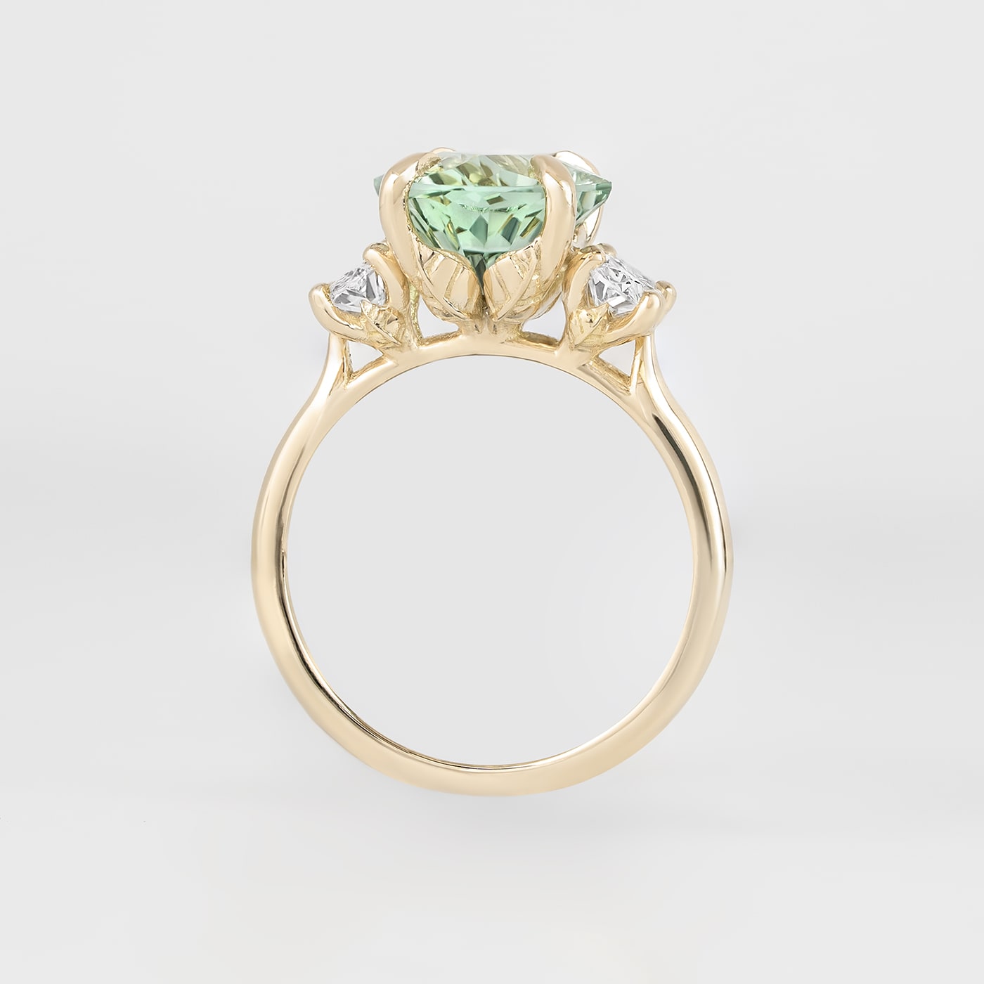 Universe Tourmaline and diamond floral ring  — 3