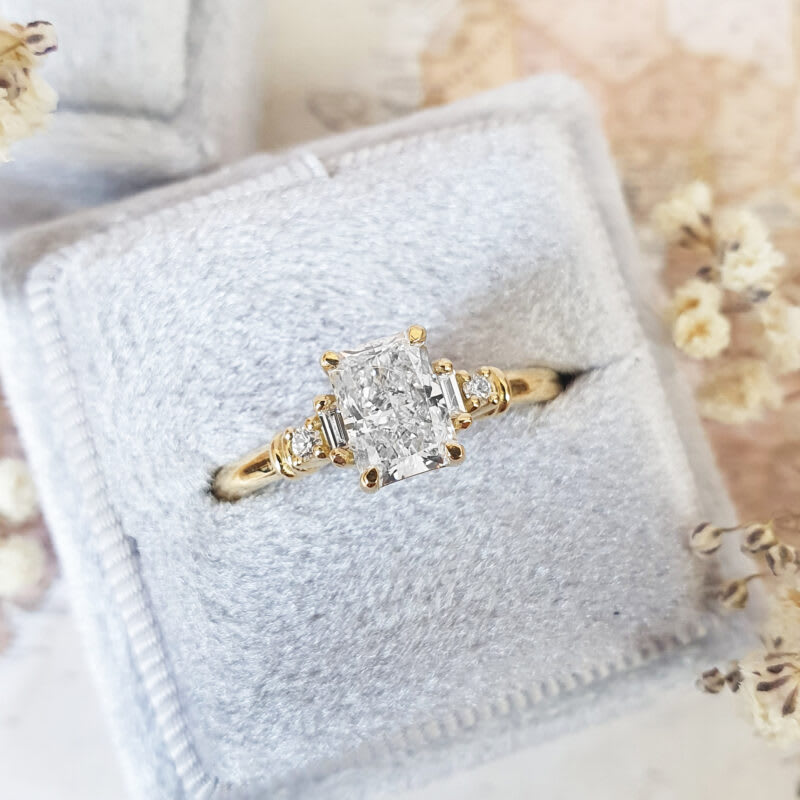 Radiant cut lab grown diamond engagement ring — 5