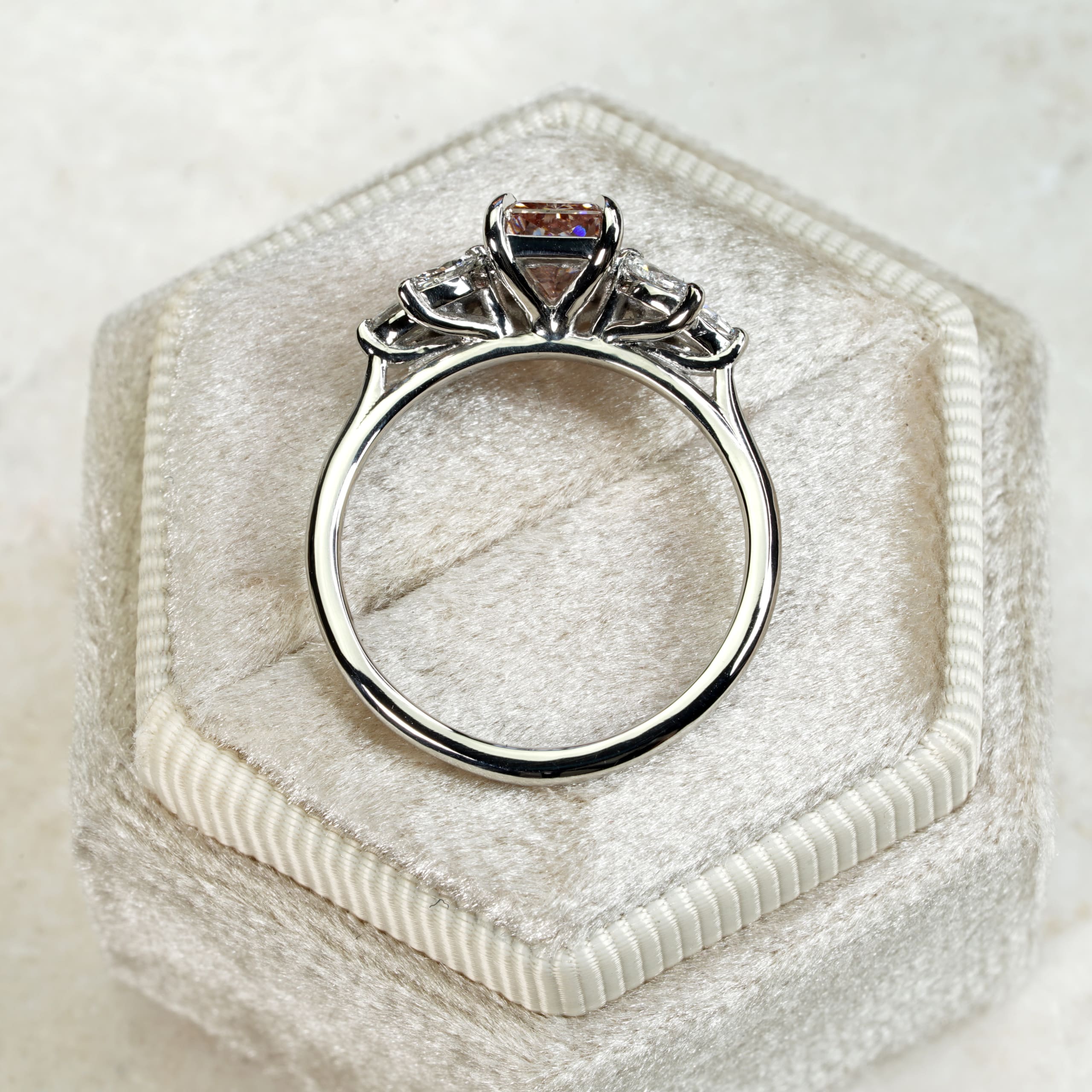 Pink lab grown diamond ring — 3