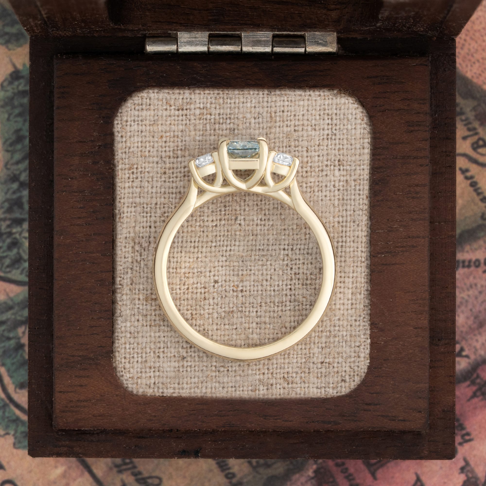 'Trinity' Icy blue diamond trilogy ring — 3