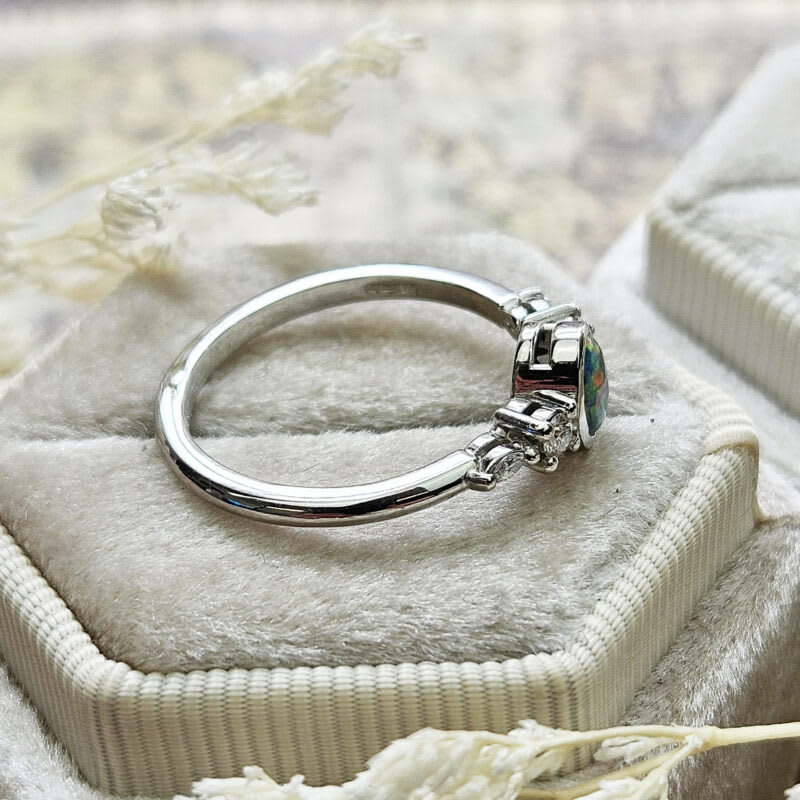 Black opal and diamond ring — 5