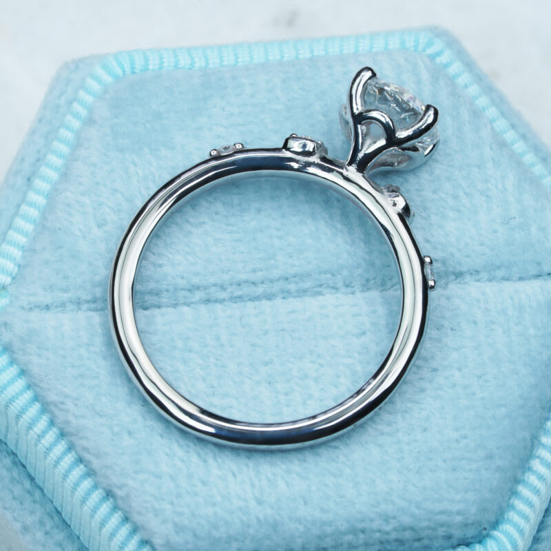 Round lab grown diamond ring in platinum — 3