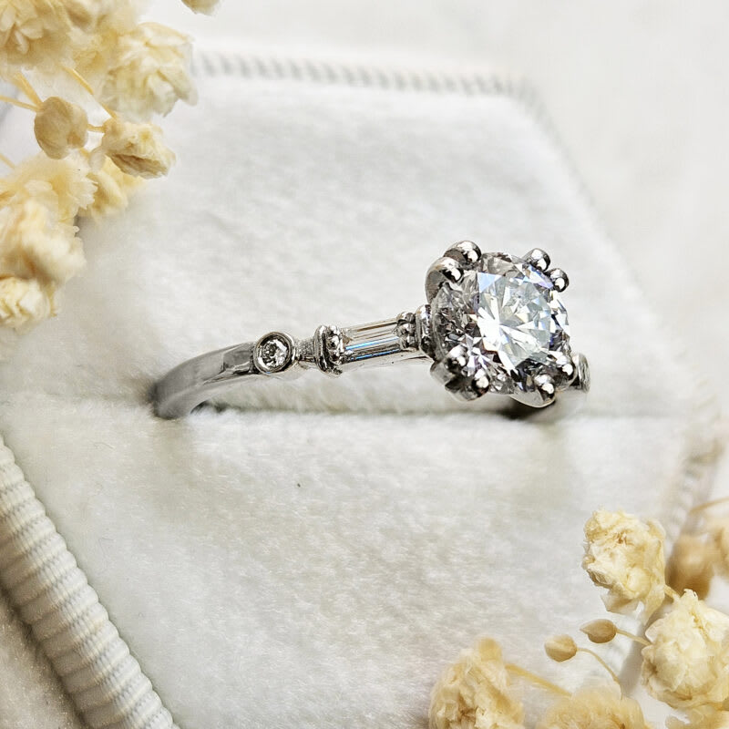 Art deco inspired lab grown diamond engagement ring — 3