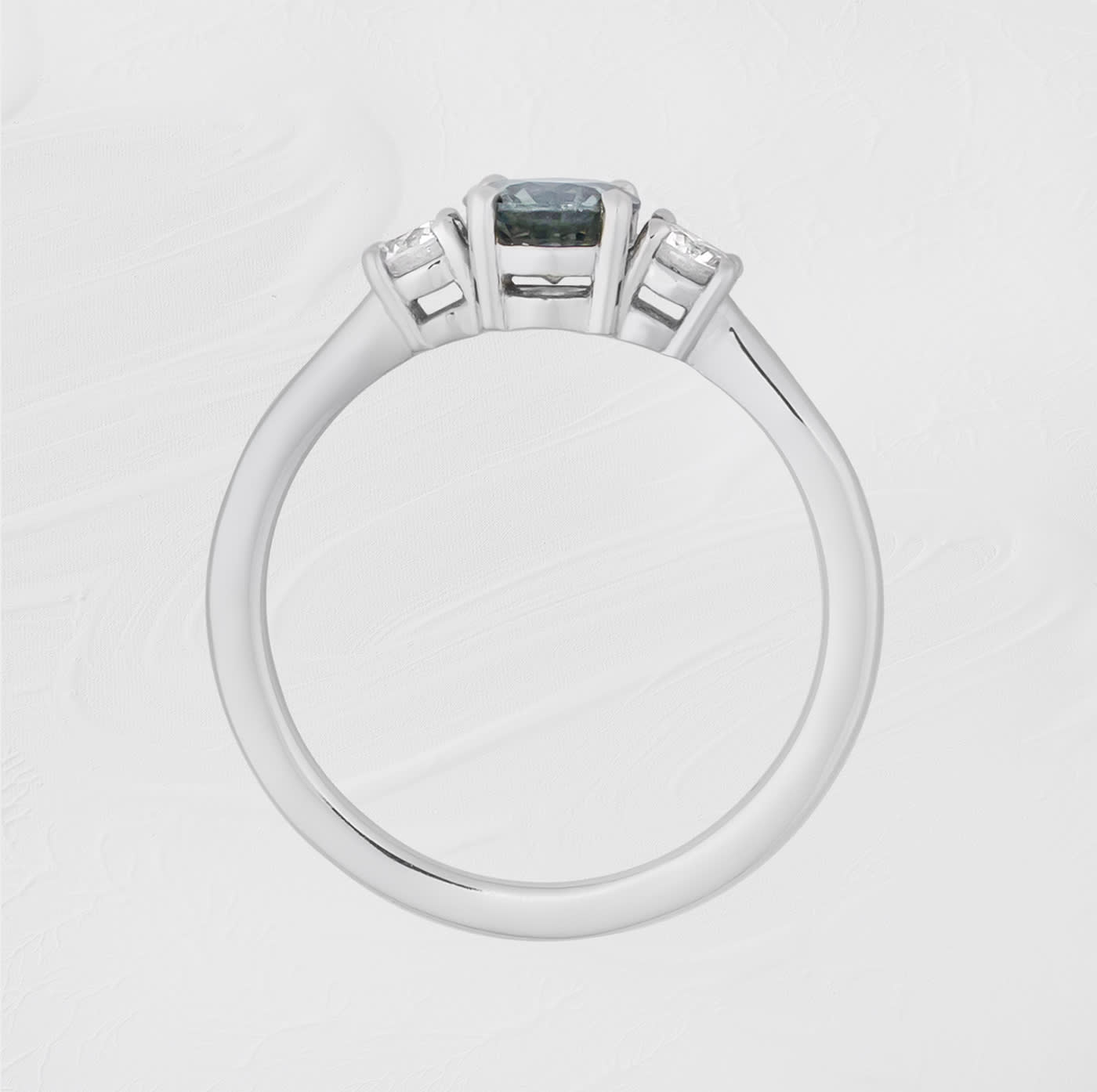 Seafoam green sapphire and diamond ring — 2