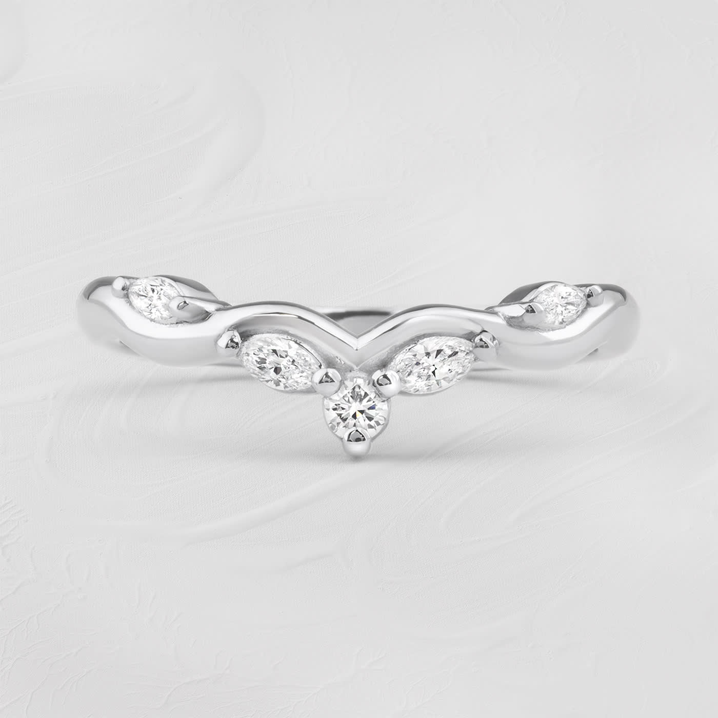 Shaped diamond wedding band — 1