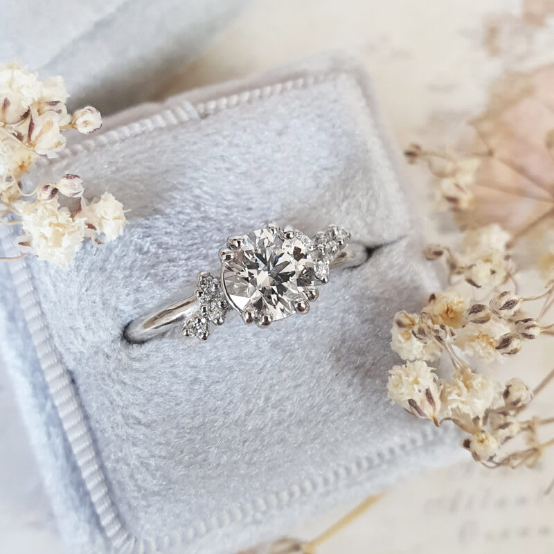 Lab grown diamond engagement ring handmade in platinum — 4