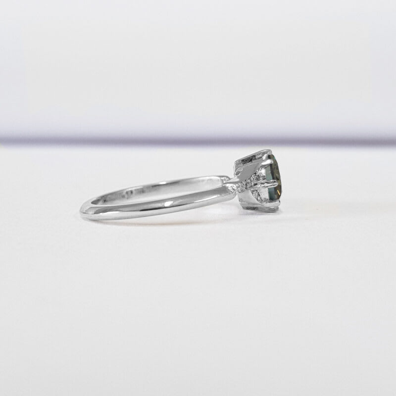 Moonlight moissanite and diamond engagement ring  — 3