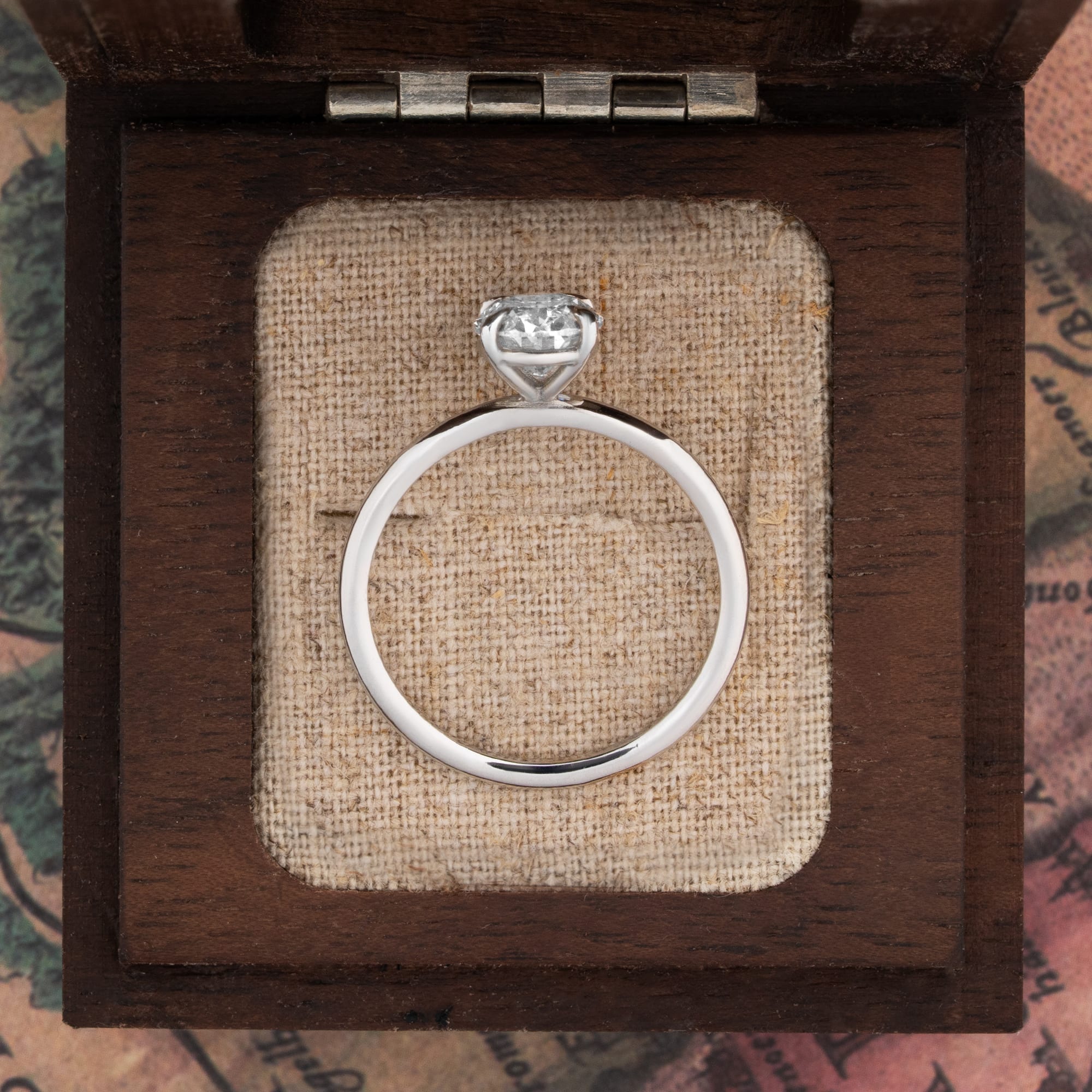 Oval lab grown diamond solitaire ring in platinum — 4
