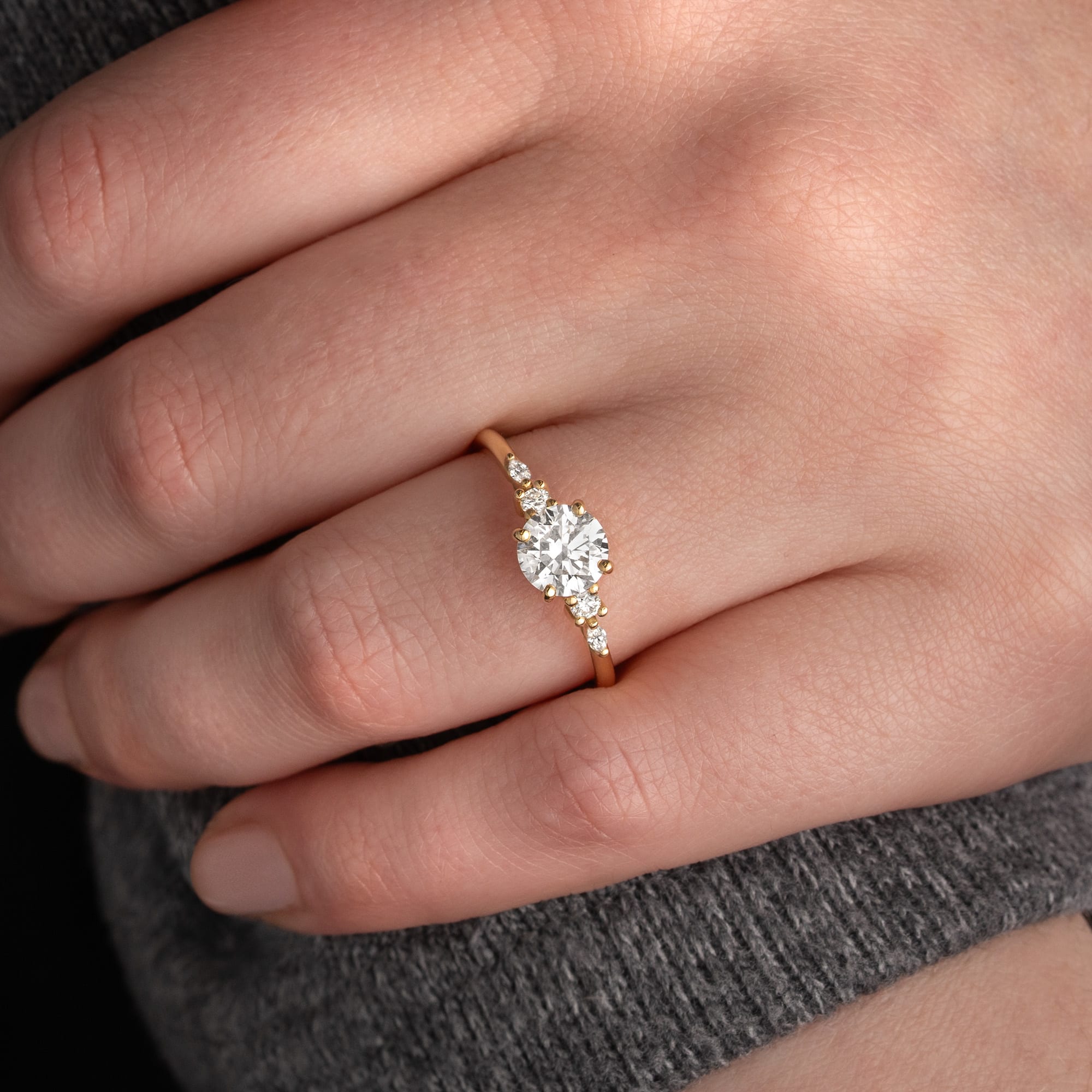 'Arlet' Round lab grown diamond 5 stone ring — 5