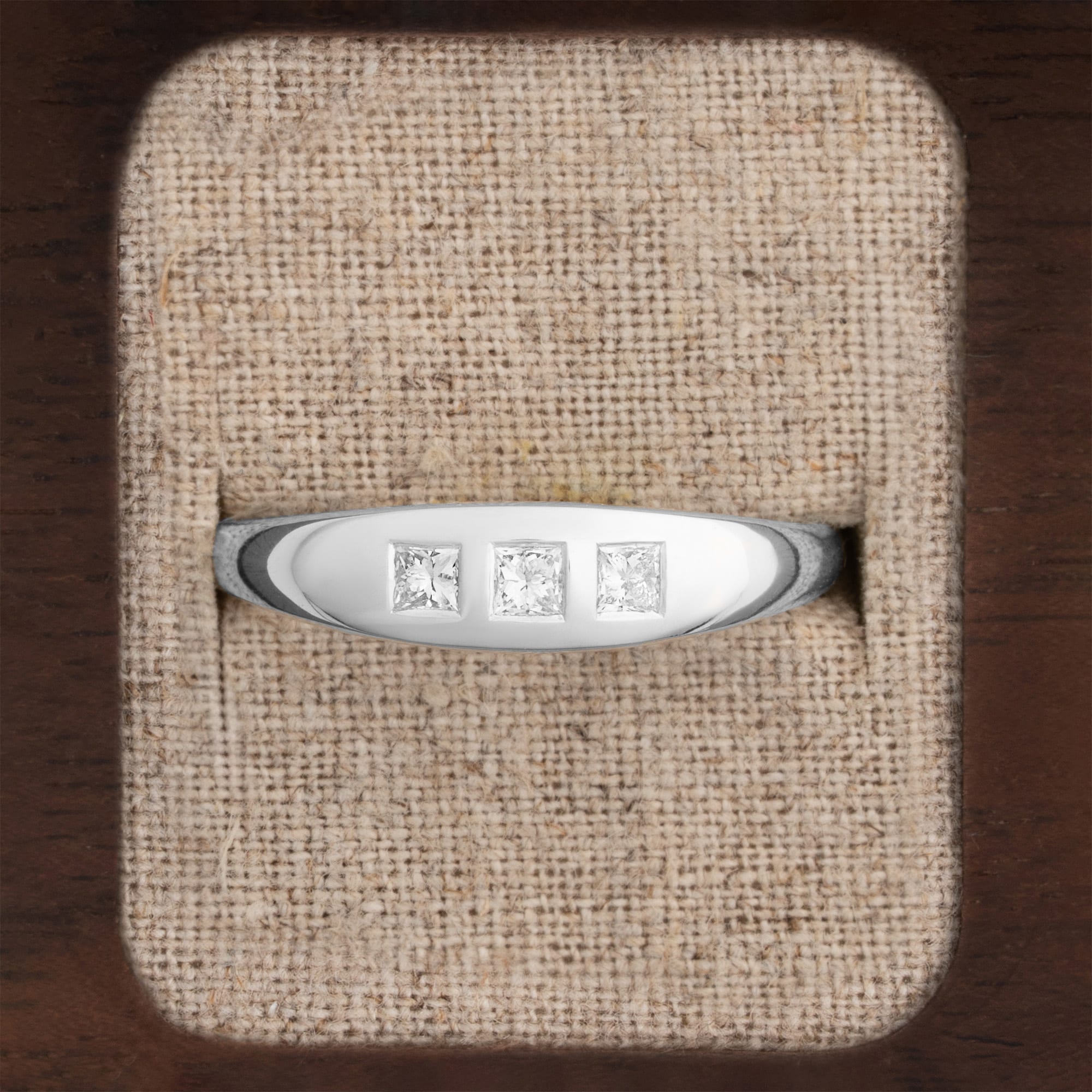 Princess cut lab diamond tapered band — 5