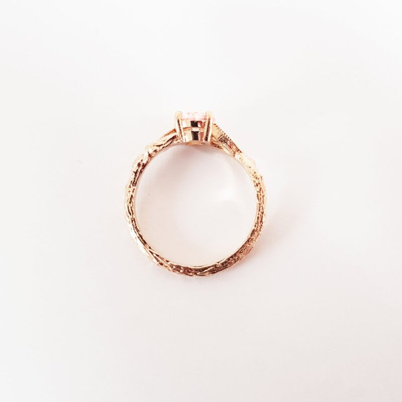 Champagne sapphire and diamond nature ring  — 3