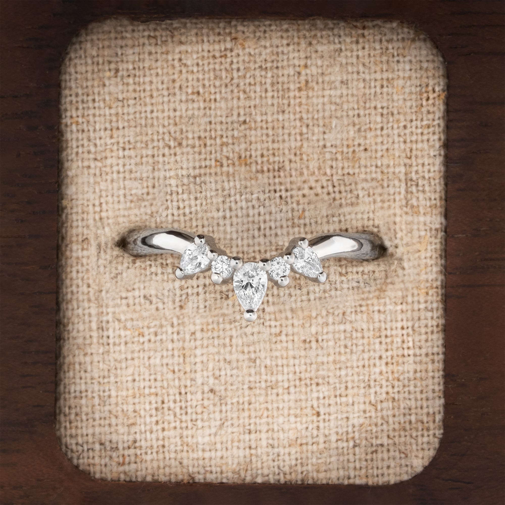Shaped diamond wedding band