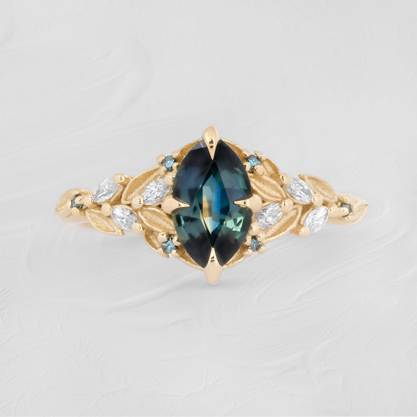 'Aurelyn' Marquise parti sapphire and diamond ring — 1