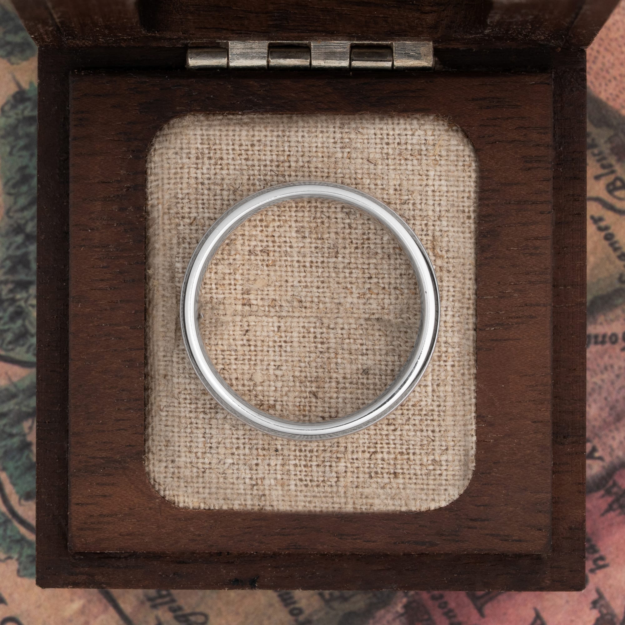 Brushed center wedding band  - alternate view