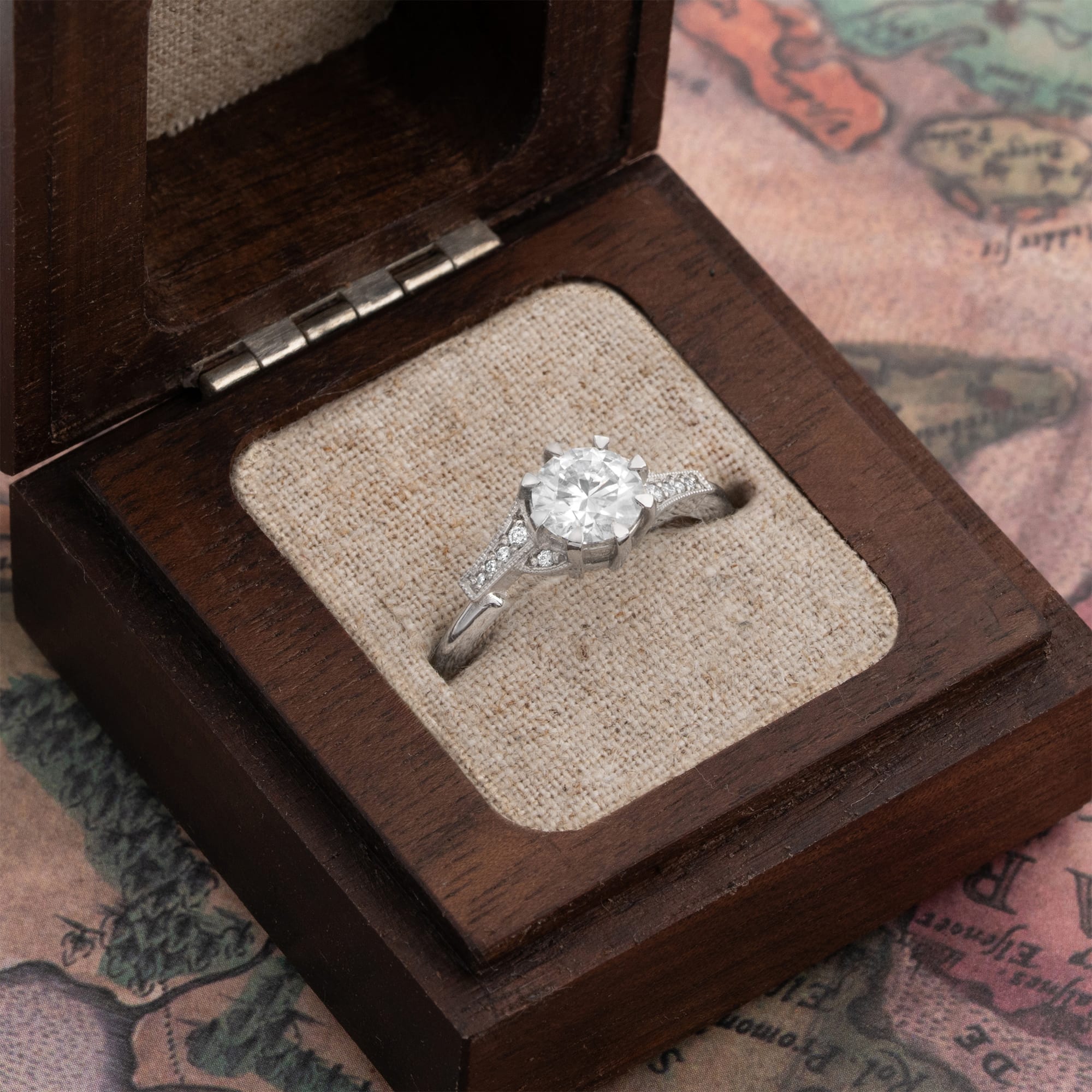 'Cora' Moissanite and diamond engagement ring — 3