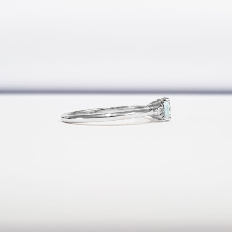 Aquamarine and diamond engagement ring - alternate view
