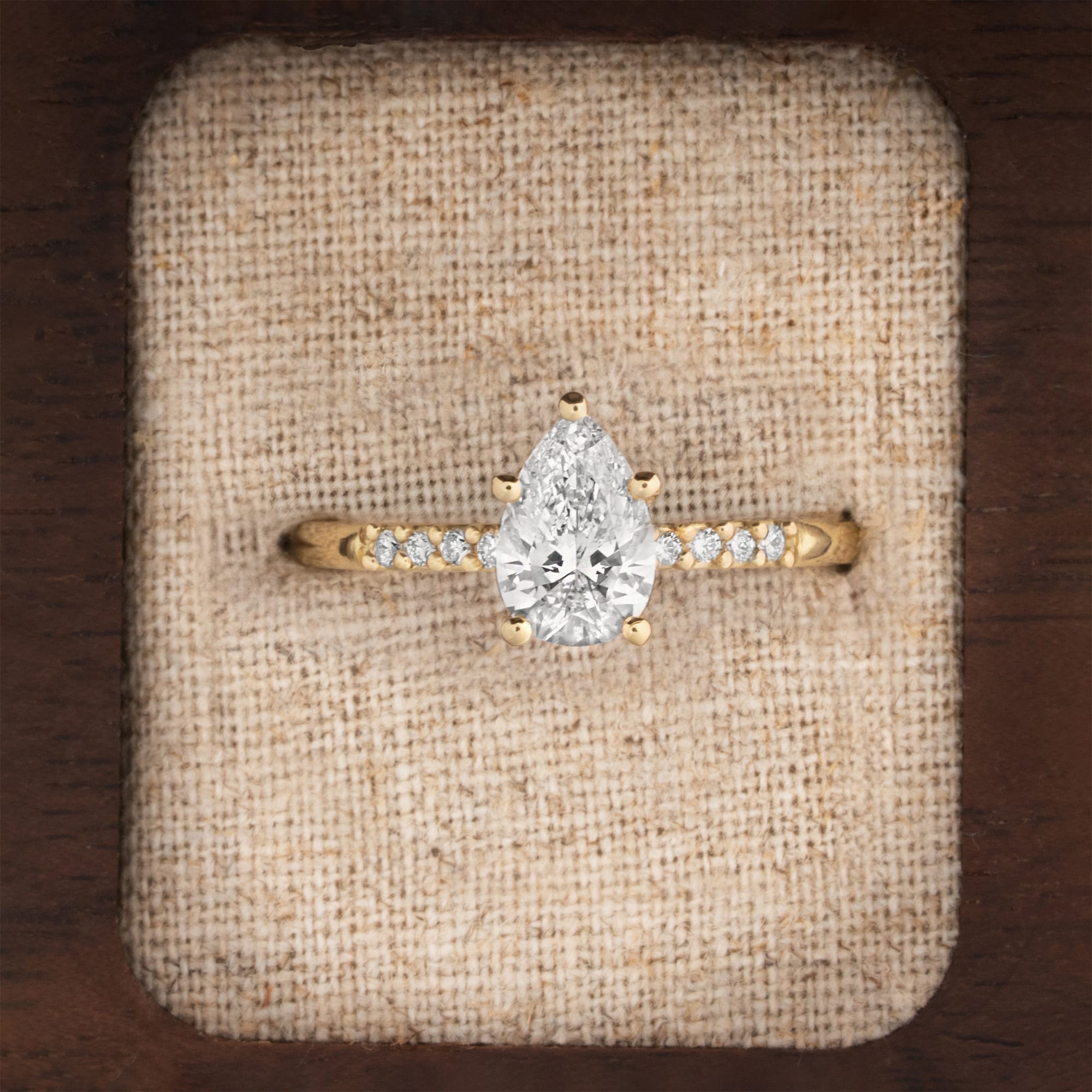 Pear cut lab grown diamond solitaire ring — 1