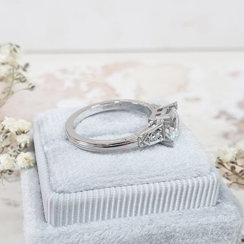 'Erté' 1920s inspired lab grown diamond engagement ring - alternate view