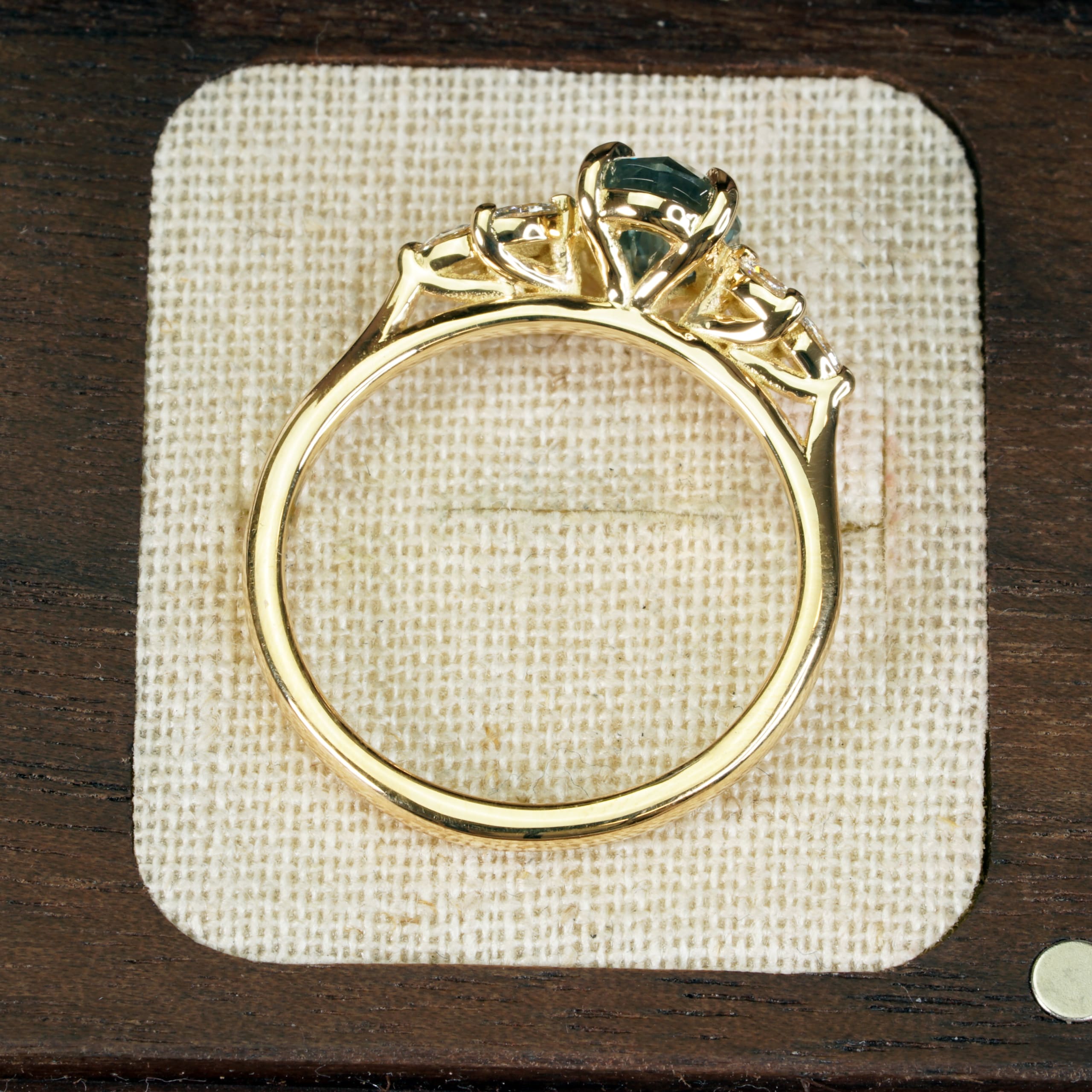 Icy blue sapphire and diamond ring — 3