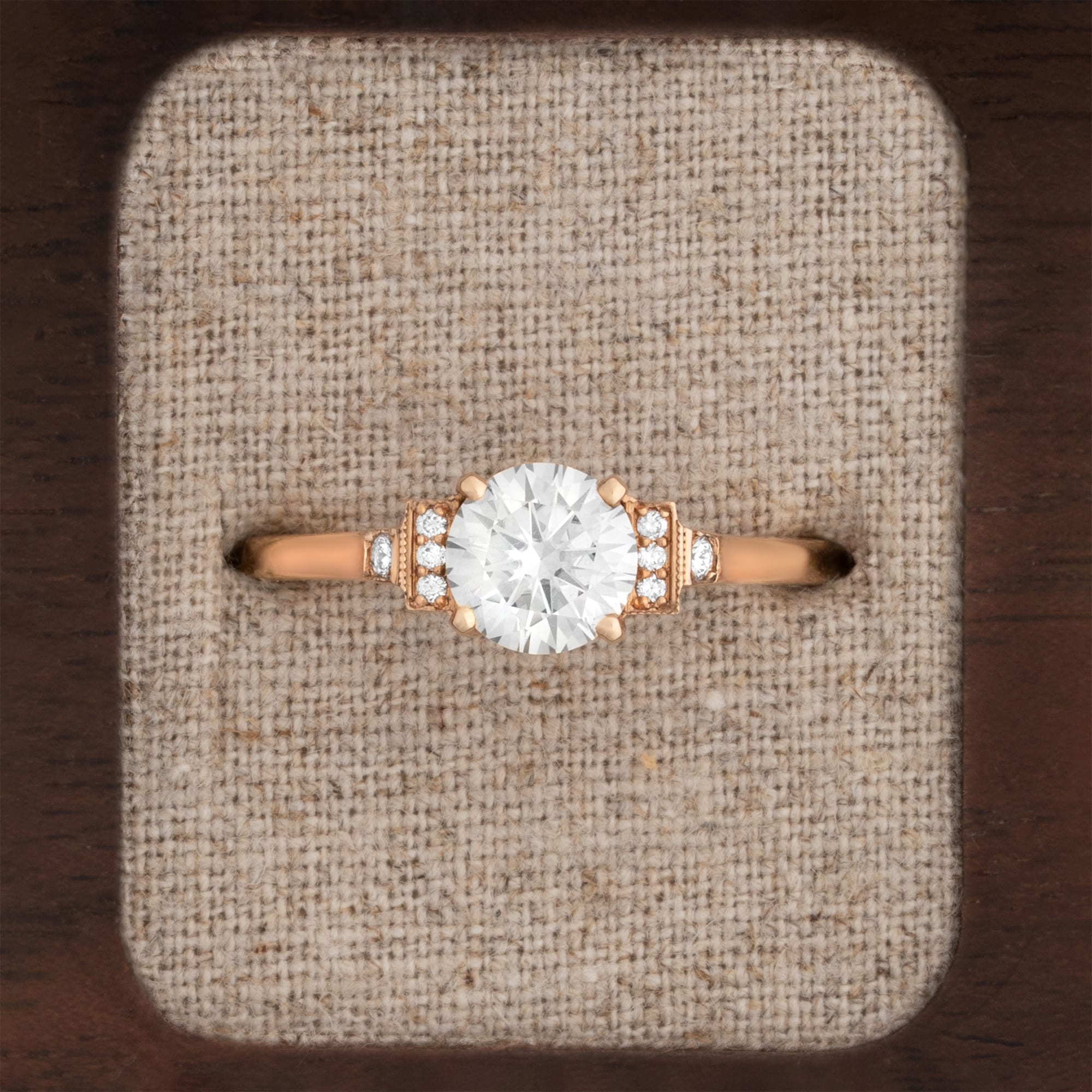 'Adelaide' 1920s inspired lab grown diamond ring