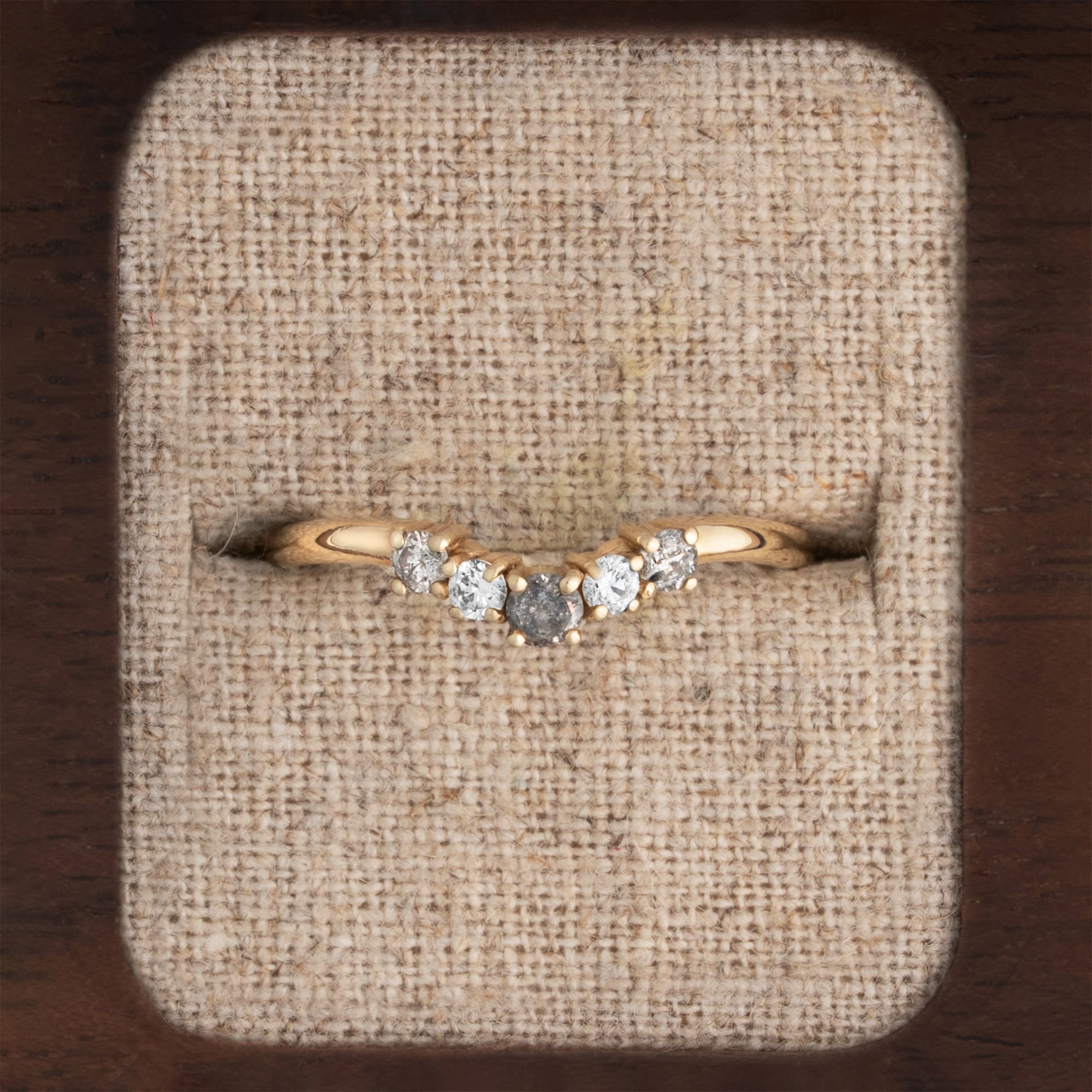 Ladies Salt and pepper Diamond Wedding Band — 4