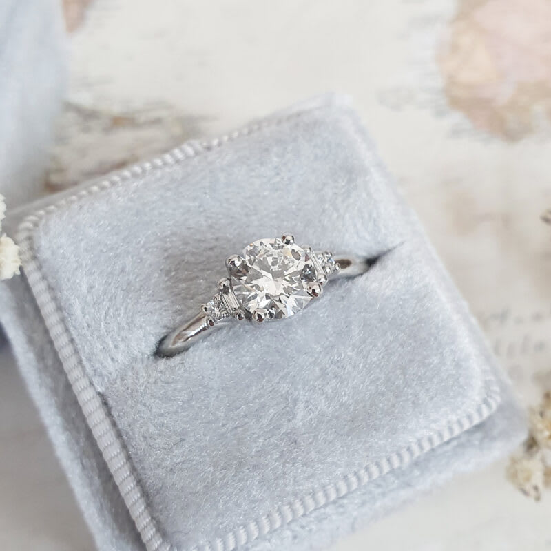 Art deco inspired lab grown diamond engagement ring — 5