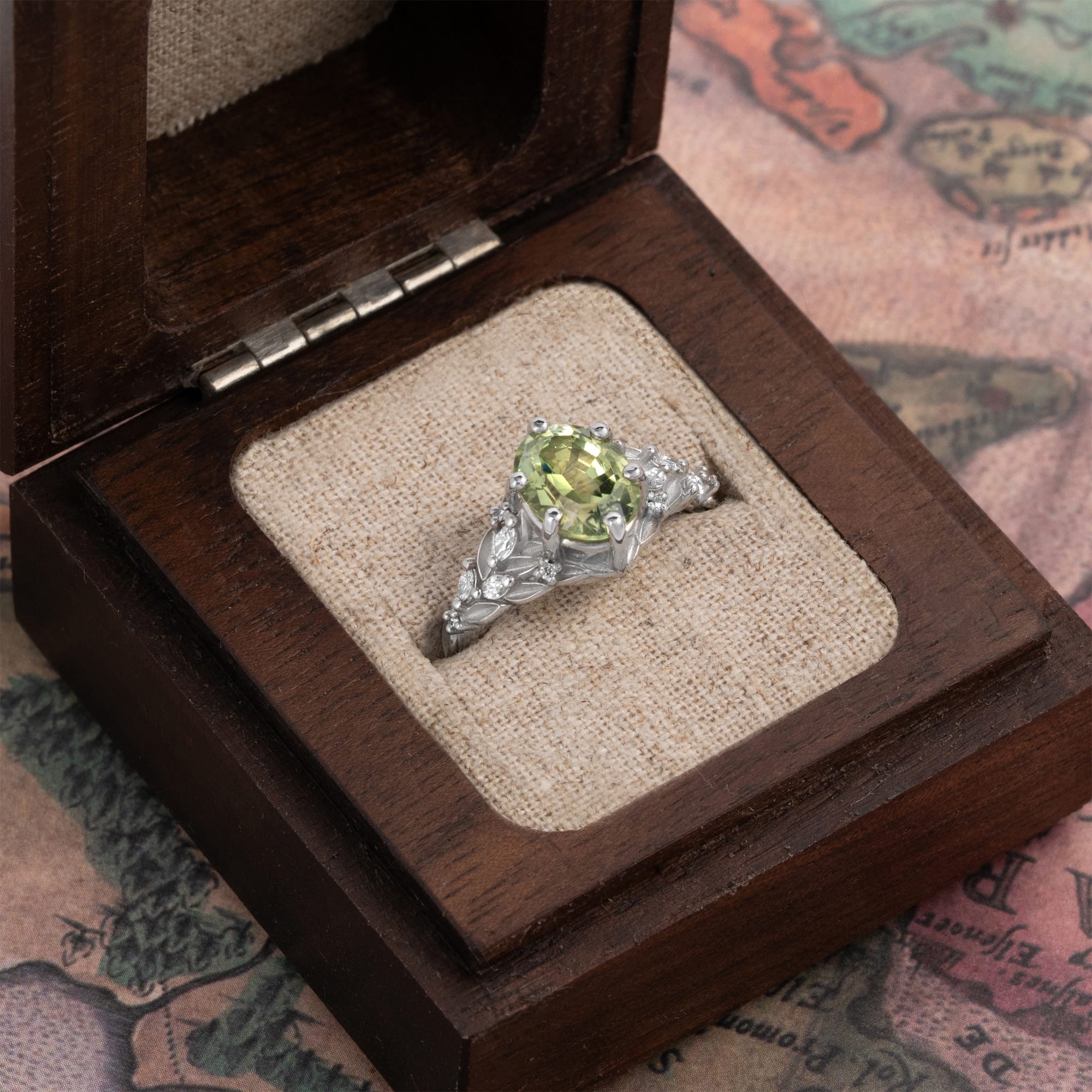 'Aurelyn' Lime tourmaline and diamond ring — 4