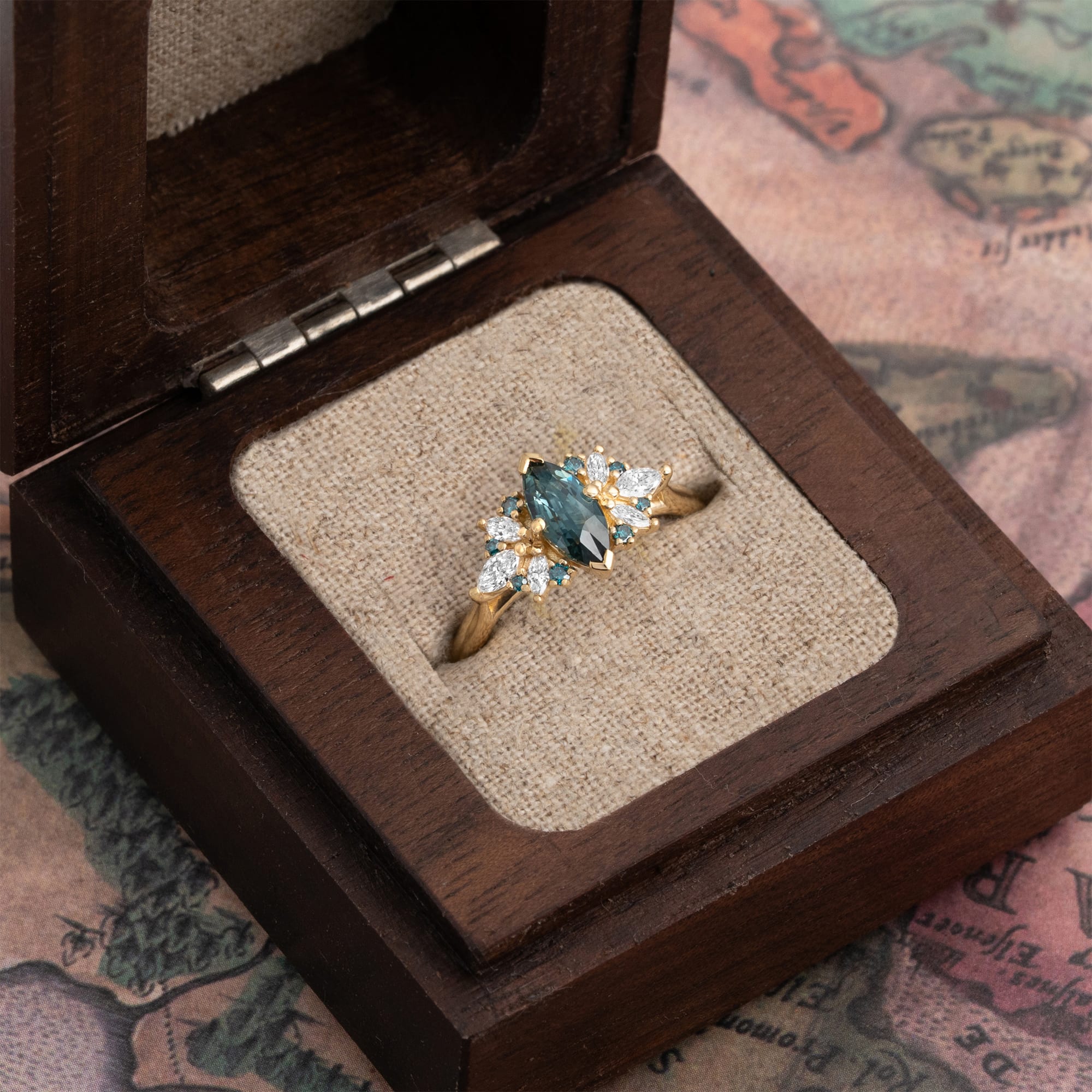 'Marquise Muse' sapphire and lab-grown diamond ring — 3
