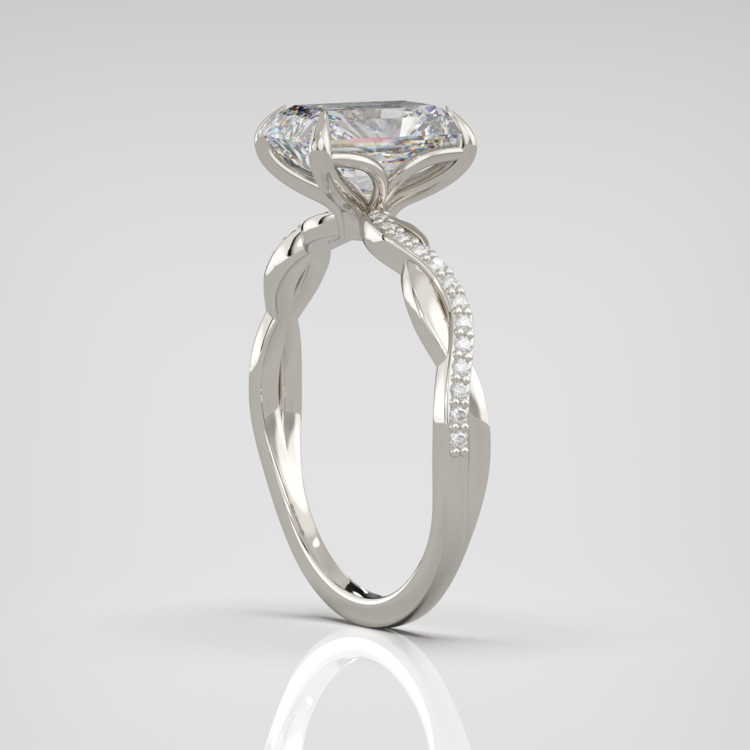 'Infinity Glow' Radiant Cut Solitaire with Infinity Band — 3