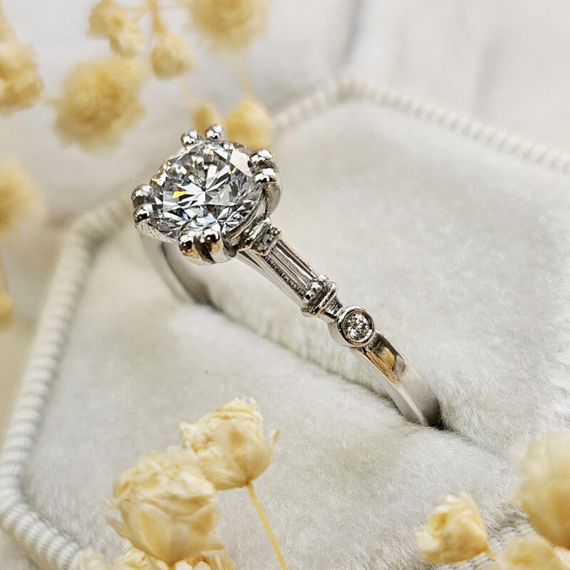 Art deco inspired lab grown diamond engagement ring — 6