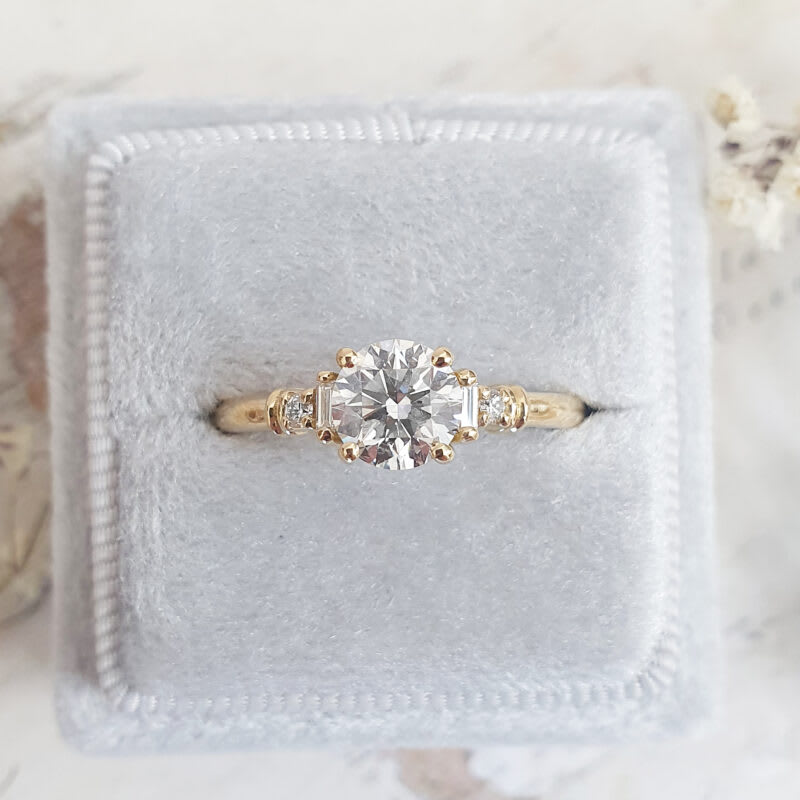 Art deco inspired lab grown diamond engagement ring — 1