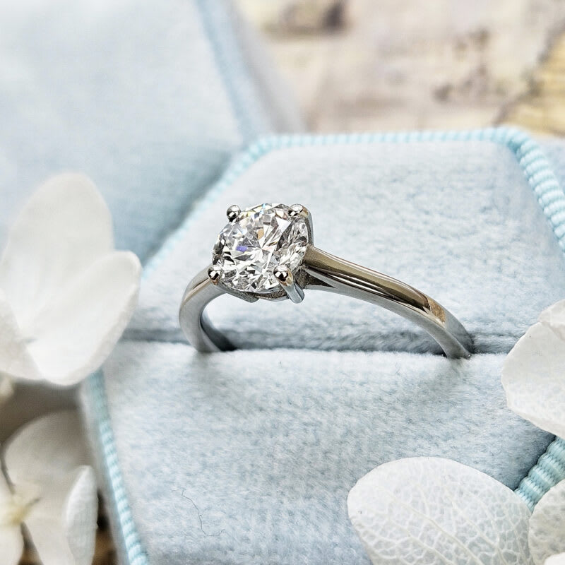 Round brilliant cut solitaire lab grown diamond ring — 3