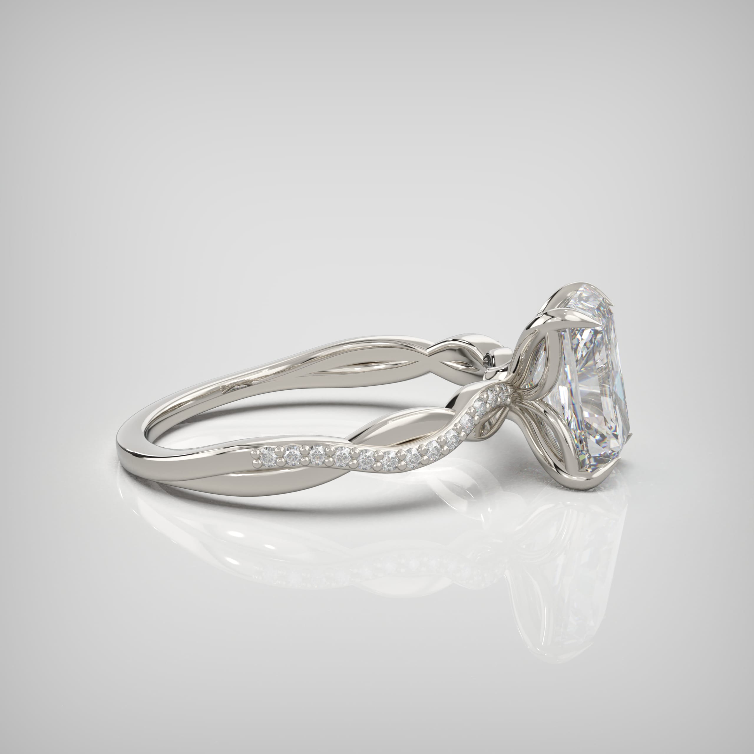 'Infinity Glow' Radiant Cut Solitaire with Infinity Band — 8