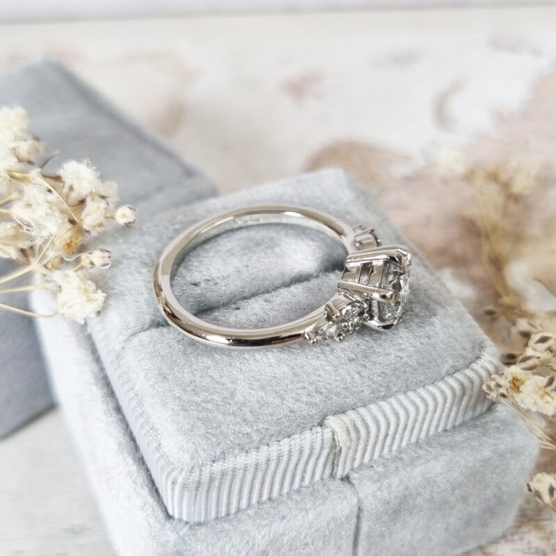Floral inspired lab grown diamond engagement ring — 2