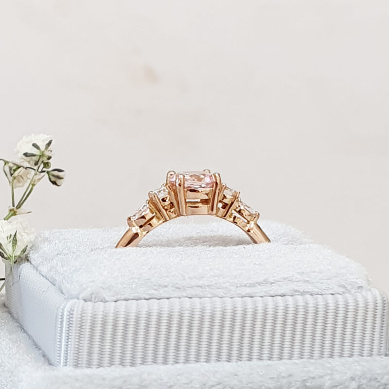 'Arlet' Champagne sapphire and diamond 5 stone ring - alternate view