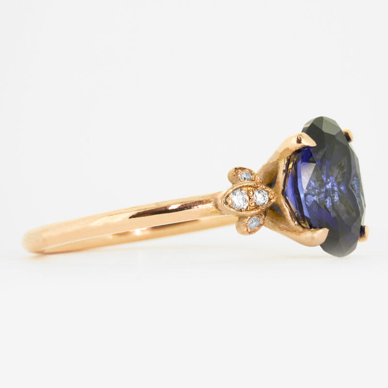 Oval sapphire and diamond engagement ring — 2