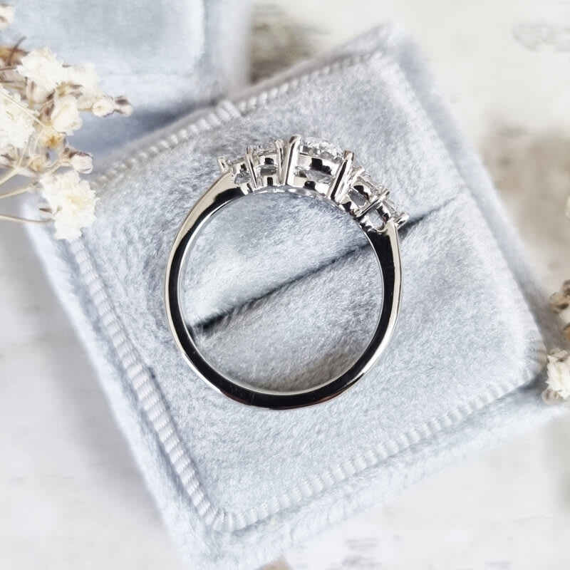 Oval cut lab grown diamond 7 stone ring — 3