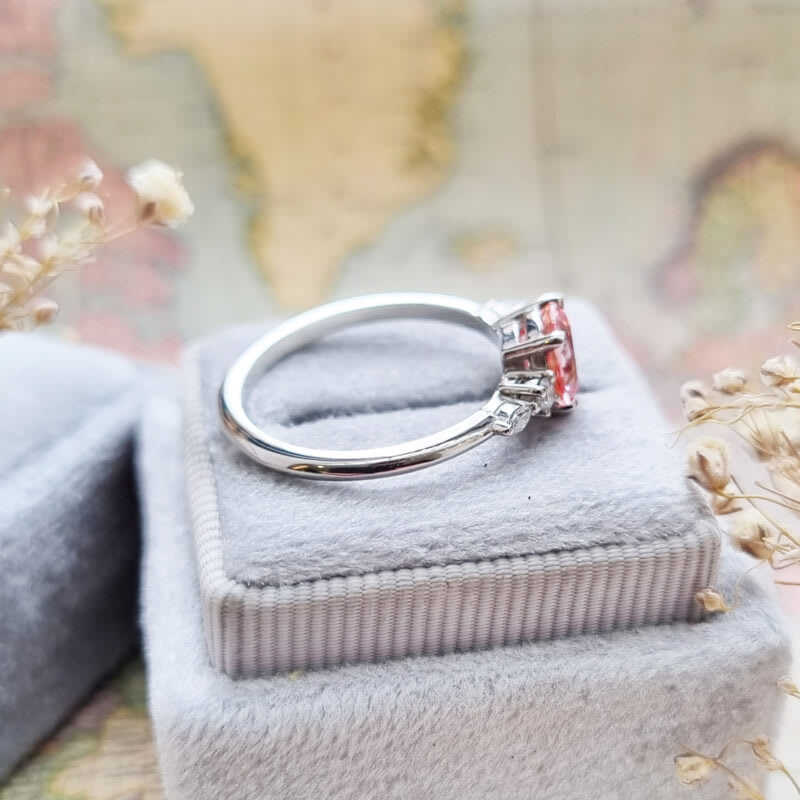 'Arlet' Champagne sapphire and diamond 5 stone ring in platinum — 3