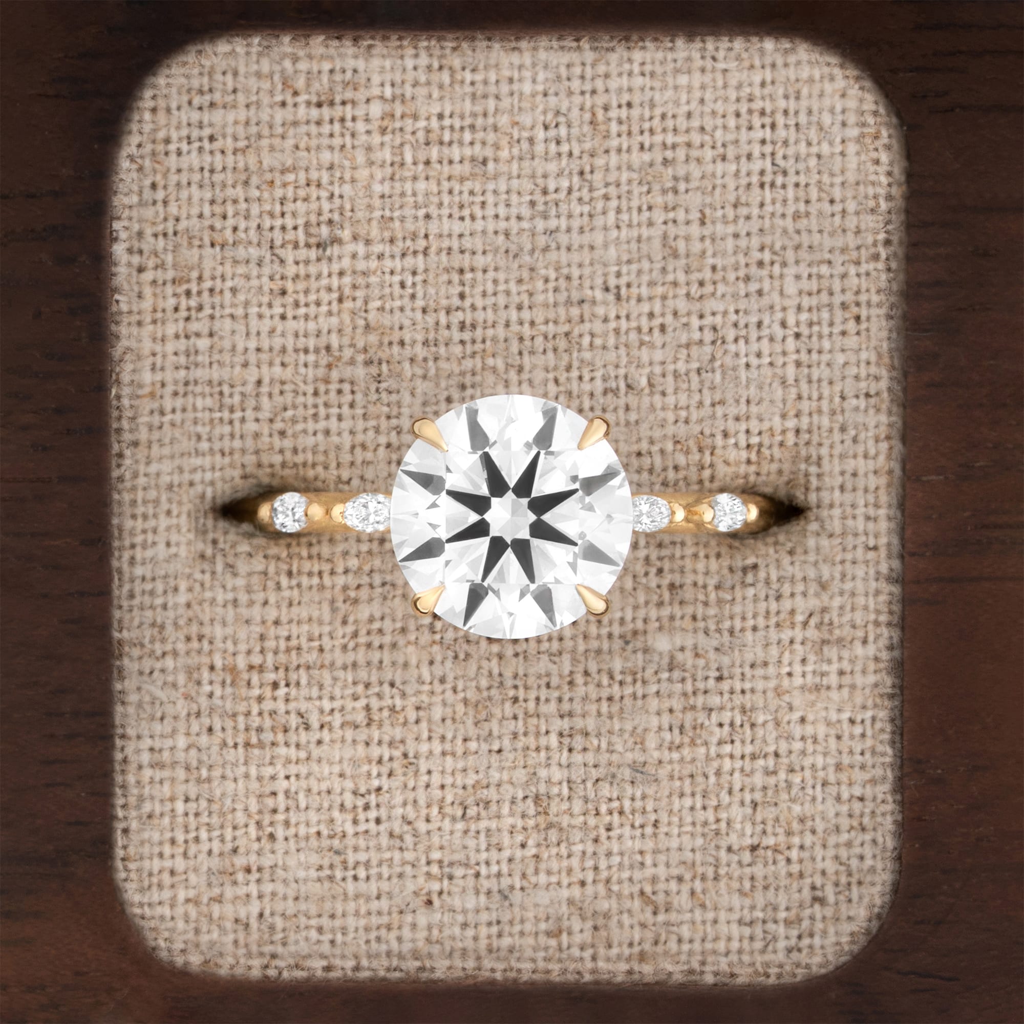 Round brilliant cut lab grown diamond ring